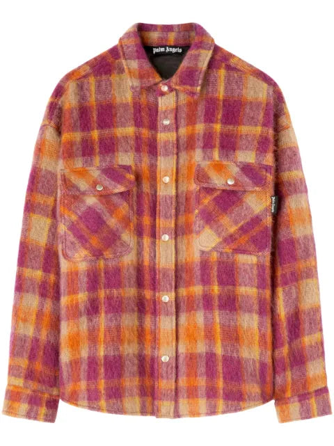 Palm Angels plaid-print shirt jacket